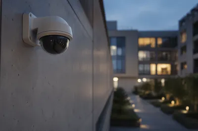 Dome Security Camera at Blue Hour