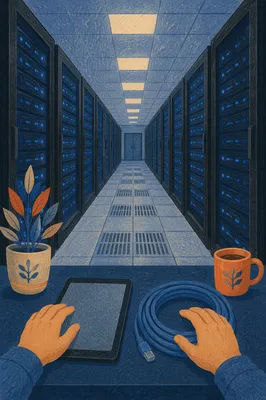 Blue Lit Data Center Stewardship
