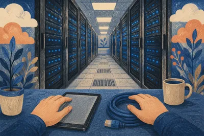 Blue Lit Data Center Stewardship
