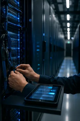 Blue Lit Server Room Stewardship