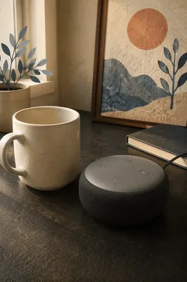 Smart Speaker and Coffee Mug Still Life
