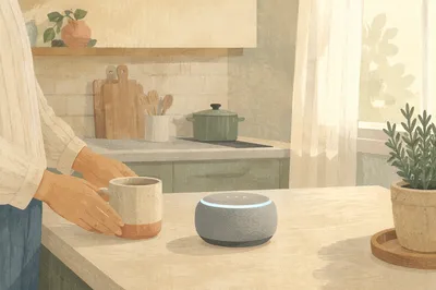 Smart Voice Assistant in Morning Kitchen