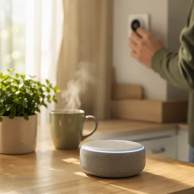 Smart Voice Assistant in Modern Kitchen