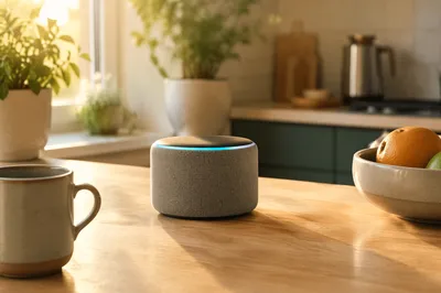 Smart Voice Assistant on Kitchen Counter