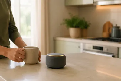 Smart Voice Assistant in Morning Kitchen