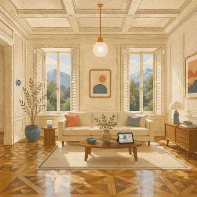 Elegant Smart Home Living Room Interior