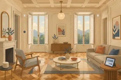 Elegant Smart Living Room With Subtle Devices