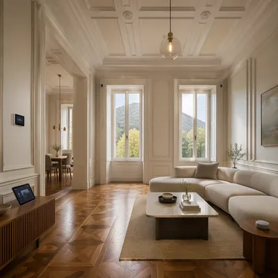 Elegant Smart Home Living Room Interior