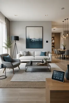 Modern Smart Home Connected Living Room