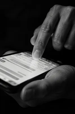 Black and White Smartphone App Close-Up