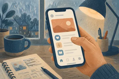 Hand Holding Smartphone App Screen Close Up