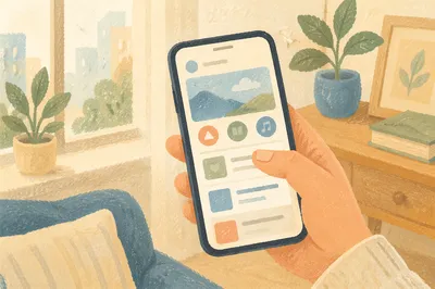 Smartphone App Screen in Hand Close-Up