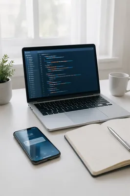 Glowing Smartphone Notification on Minimal Desk
