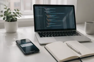 Smartphone Notification Glow on Minimal Desk