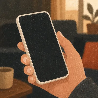 Hand Holding Smartphone with Blank Screen