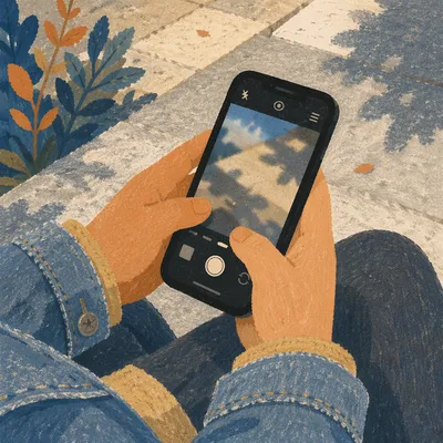 Close Up Smartphone in Sunlit Hands
