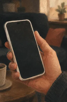 Hand Holding Smartphone With Blank Screen
