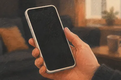 Hand Holding Smartphone With Blank Screen