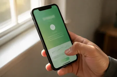 Hand Tapping Wellness App on Smartphone