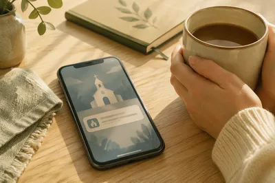 Church App Notification on Morning Smartphone