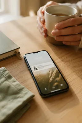 Smartphone Church App Notification on Kitchen Table