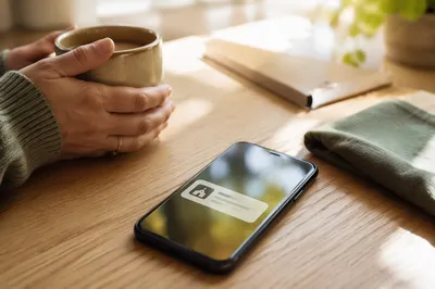 Smartphone with Church App Morning Notification