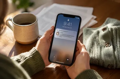 Smartphone Church App Notification at Kitchen Table