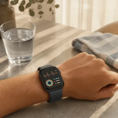 Calm Morning Smartwatch Health Tracking Scene