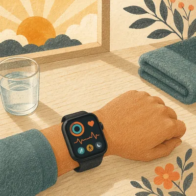 Smartwatch Wellness Data in Morning Light