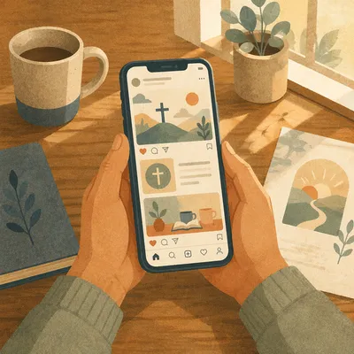 Christian Social Media Feed on Smartphone