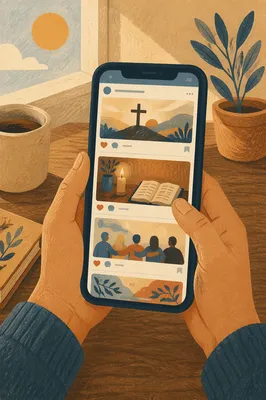Christian Social Feed on Smartphone Screen
