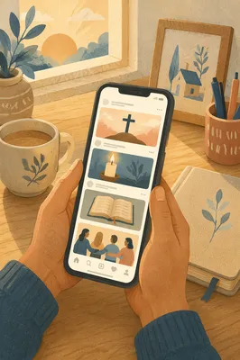 Christian Social Media Feed on Smartphone