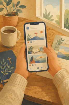 Christian Social Media Feed on Smartphone