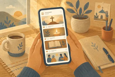 Christian Social Media Feed on Smartphone
