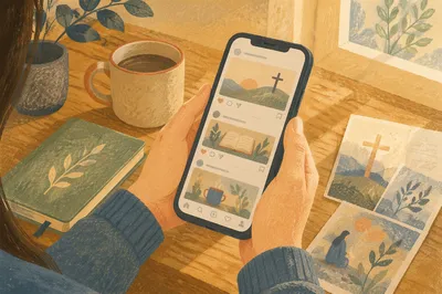 Christian Social Media Feed on Smartphone