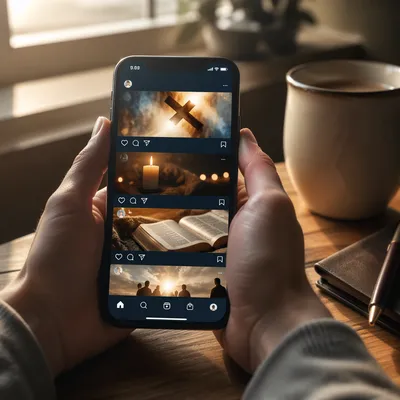 Christian Social Media Feed on Smartphone