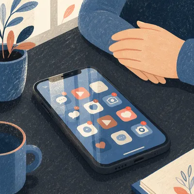 Colorful Social App Icons on Smartphone