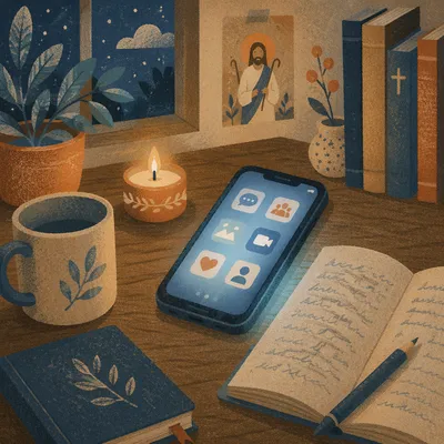 Intentional Smartphone Apps on Evening Desk