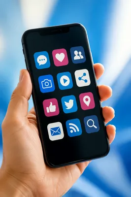 Generic Social Media Icons on Smartphone Screen