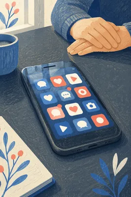 Colorful Social App Icons on Smartphone