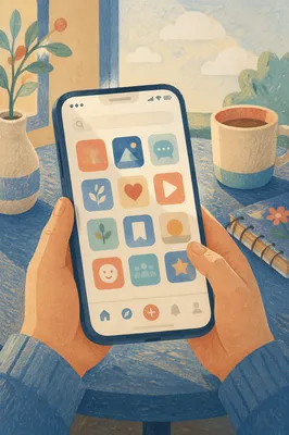 Colorful Social App Icons on Smartphone