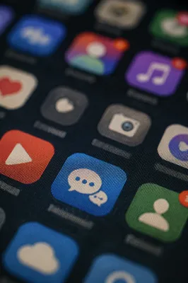 Colorful Social Media Icons on Smartphone