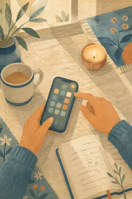 Mindful Smartphone Apps in Morning Light