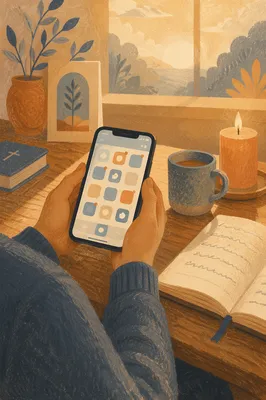 Mindful Smartphone Apps in Morning Light
