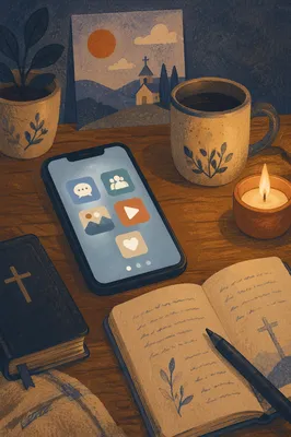 Intentional Smartphone Apps on Evening Desk