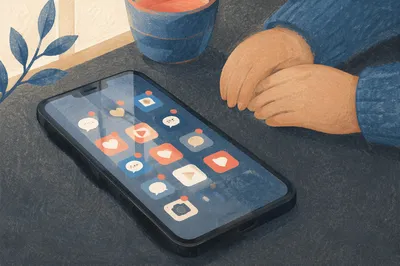Colorful Social App Icons on Smartphone