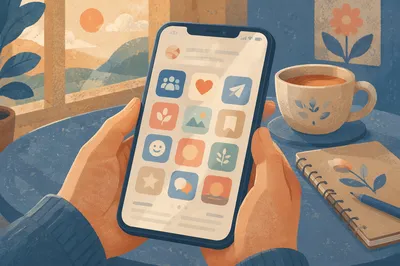 Colorful Social App Icons on Smartphone