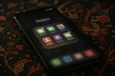 Moody Smartphone Social Apps Screen Closeup