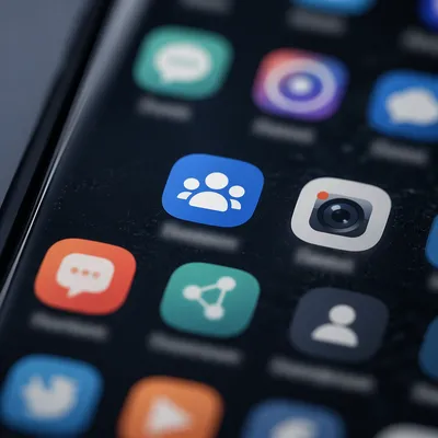 Macro Smartphone Social Media App Icons