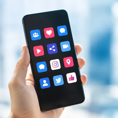Smartphone Screen With Social Media Icons